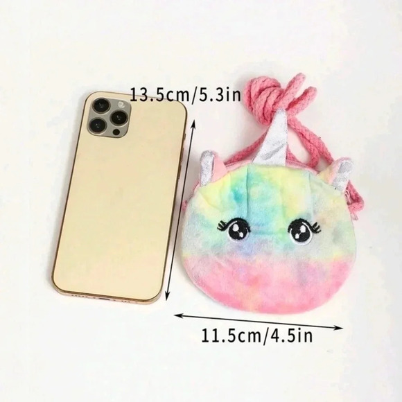 Cute girls pink tye die unicorn 🦄 print bag purse girl women's handbag coin hol - Picture 2 of 4